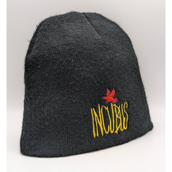 Vintage Incubus Beanie Hat Embroidered Black VTG 90s Y2K Sock Cap Rock Music - Picture 1 of 4